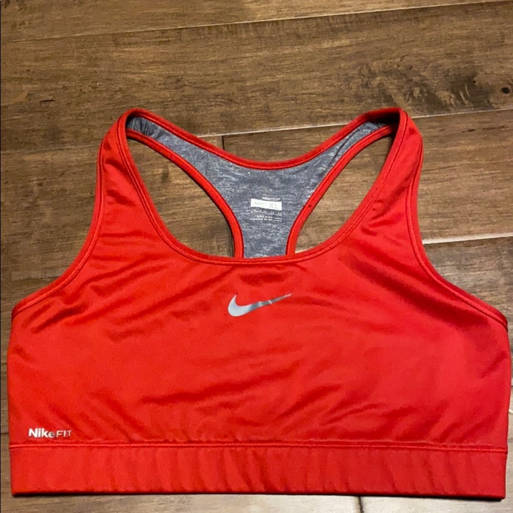 Red Nike sports bra. High impact. No padding. XL